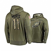 Nike Eagles 11 Carson Wentz 2019 Salute To Service Stitched Hooded Sweatshirt,baseball caps,new era cap wholesale,wholesale hats